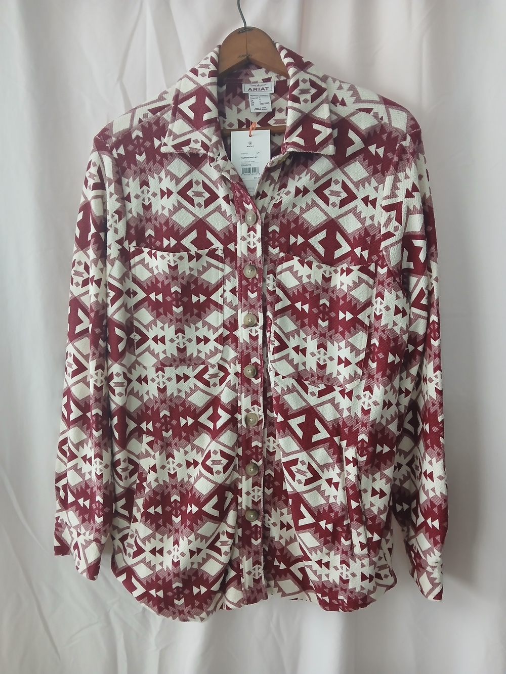 Ariat Red Fillmore Shirt Jacket Button-Down Women's Large